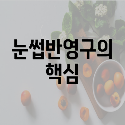 눈썹반영구의 핵심