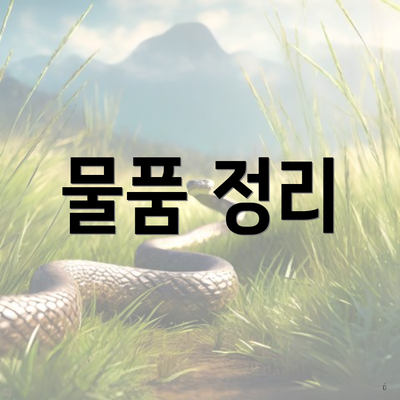 물품 정리