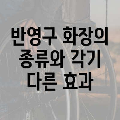 반영구 화장의 종류와 각기 다른 효과