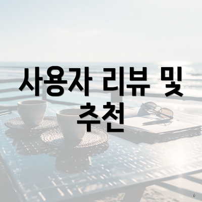 사용자 리뷰 및 추천