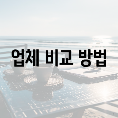 업체 비교 방법