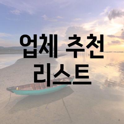 업체 추천 리스트