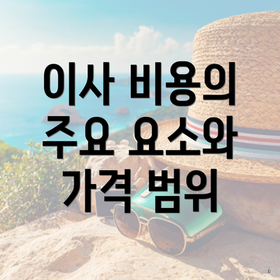 이사 비용의 주요 요소와 가격 범위