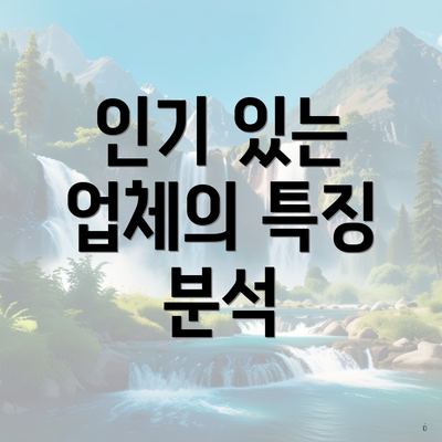 인기 있는 업체의 특징 분석