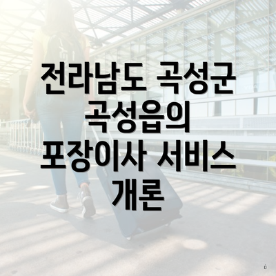 전라남도 곡성군 곡성읍의 포장이사 서비스 개론