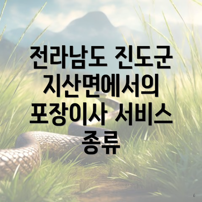 전라남도 진도군 지산면에서의 포장이사 서비스 종류