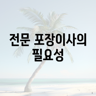 전문 포장이사의 필요성