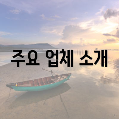 주요 업체 소개