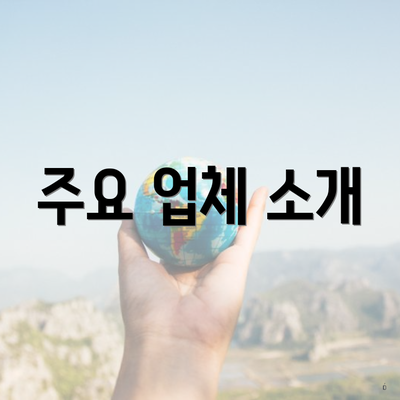 주요 업체 소개