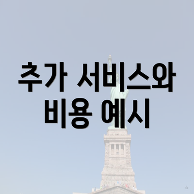 추가 서비스와 비용 예시