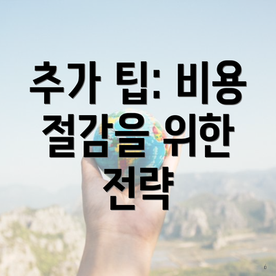 추가 팁: 비용 절감을 위한 전략