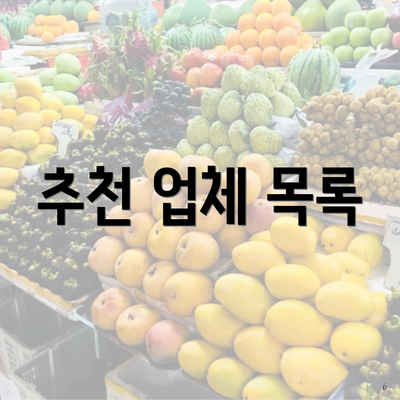 추천 업체 목록