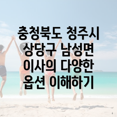 충청북도 청주시 상당구 남성면 이사의 다양한 옵션 이해하기