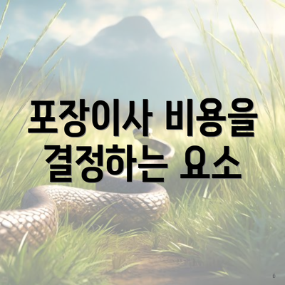 포장이사 비용을 결정하는 요소