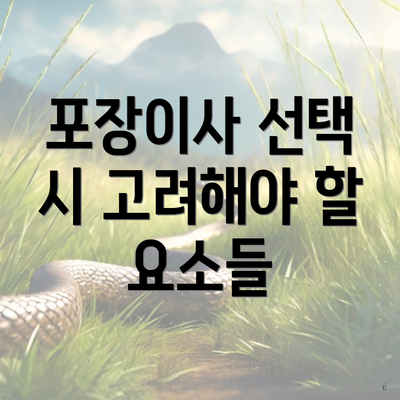 포장이사 선택 시 고려해야 할 요소들