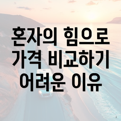 혼자의 힘으로 가격 비교하기 어려운 이유