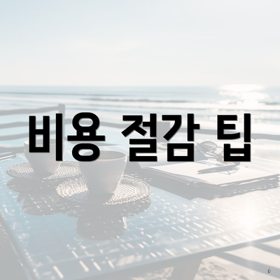 비용 절감 팁