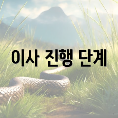 이사 진행 단계