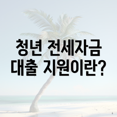 청년 전세자금 대출 지원이란?