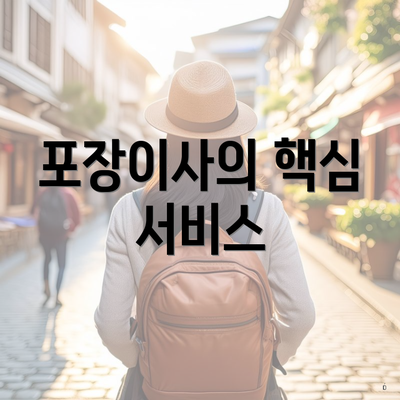 포장이사의 핵심 서비스