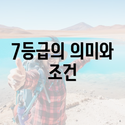 7등급의 의미와 조건