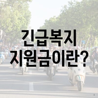 긴급복지 지원금이란?