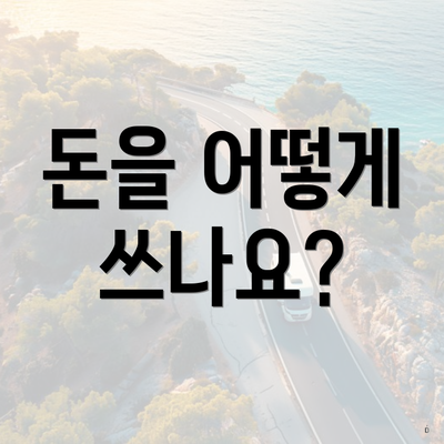 돈을 어떻게 쓰나요?