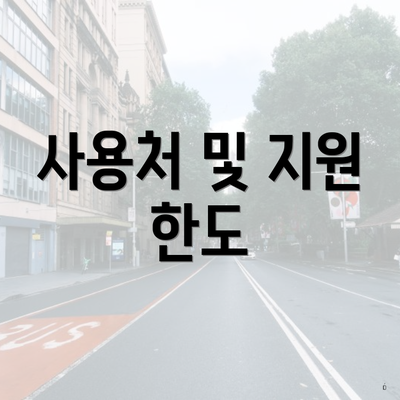 사용처 및 지원 한도
