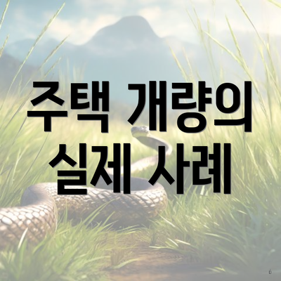 주택 개량의 실제 사례