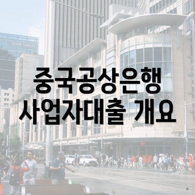 중국공상은행 사업자대출 개요