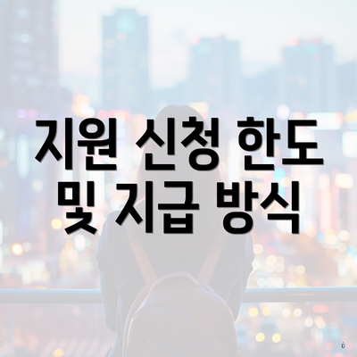 지원 신청 한도 및 지급 방식
