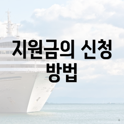 지원금의 신청 방법