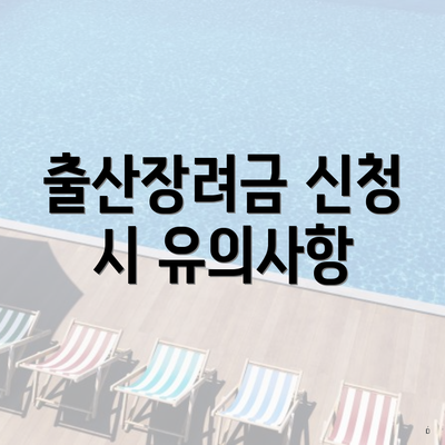 출산장려금 신청 시 유의사항