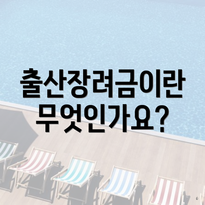 출산장려금이란 무엇인가요?