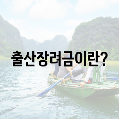 출산장려금이란?