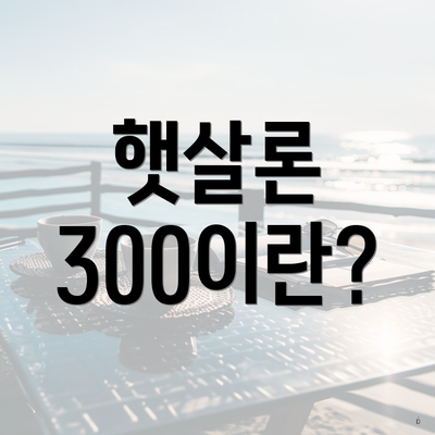 햇살론 300이란?