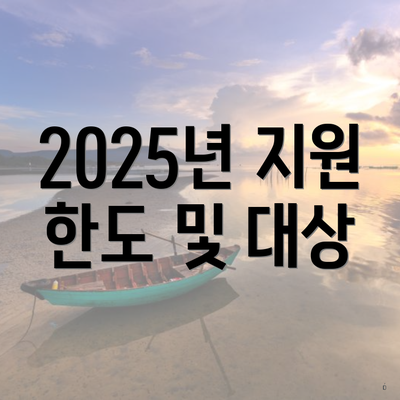 2025년 지원 한도 및 대상