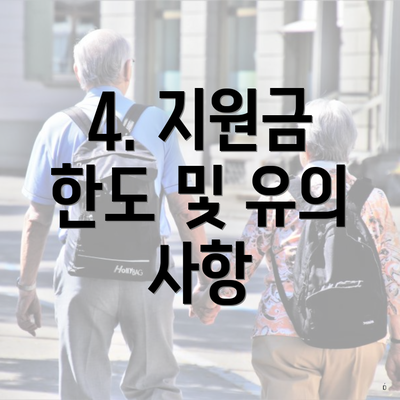 4. 지원금 한도 및 유의 사항