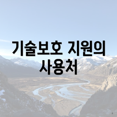 기술보호 지원의 사용처