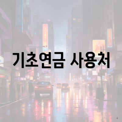 기초연금 사용처