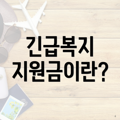 긴급복지 지원금이란?