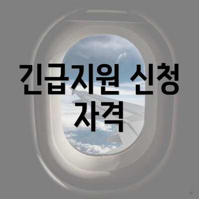 긴급지원 신청 자격