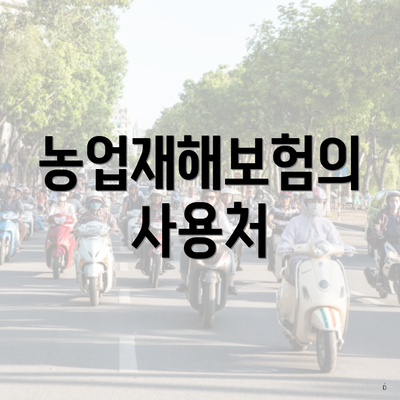 농업재해보험의 사용처