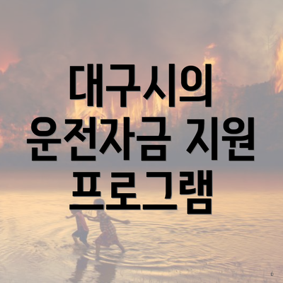 대구시의 운전자금 지원 프로그램