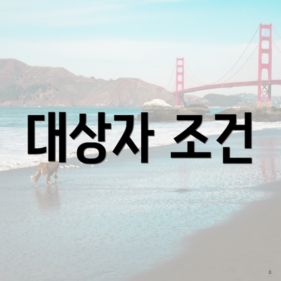 대상자 조건