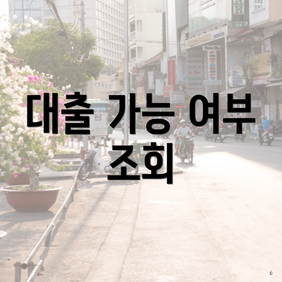 대출 가능 여부 조회