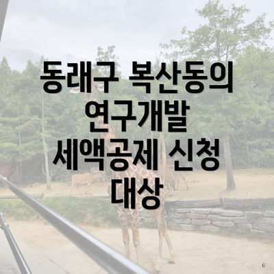 동래구 복산동의 연구개발 세액공제 신청 대상
