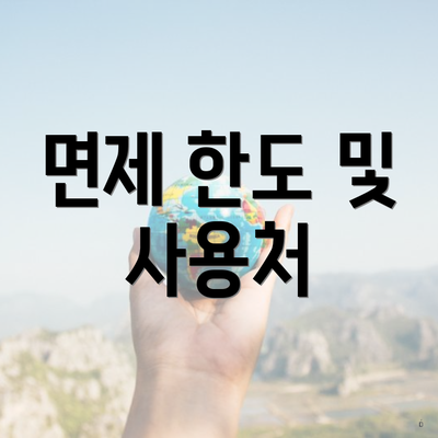 면제 한도 및 사용처