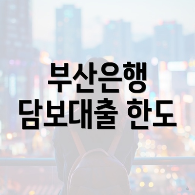 부산은행 담보대출 한도