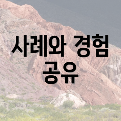 사례와 경험 공유